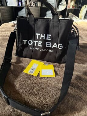 Marc Jacobs Black 'The Tote Bag' Canvas Tote with Removable Strap